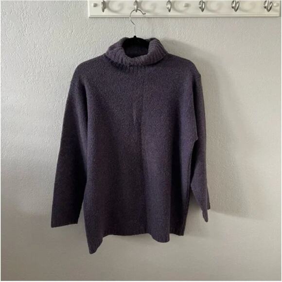 Vintage Eddie Bauer Purple Wool Knit Turtleneck Sweater - Picture 5 of 9